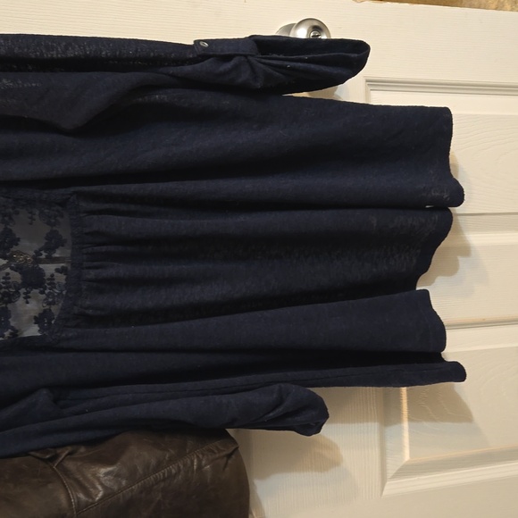 Medium Open Front Lace Detail,duster,cardigan-Skies Are Blue - Picture 7 of 9